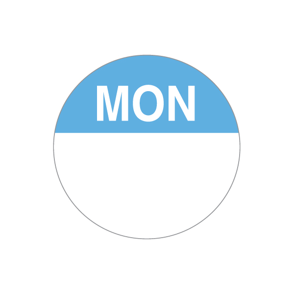 EasiRemovable 23mm Circle Day Spot / Monday / Blue