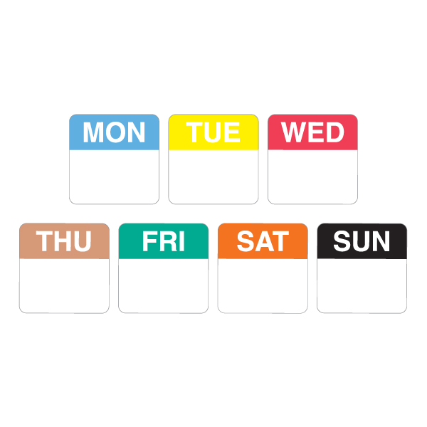 EasiRemovable 40mm Square Day Spot All Days / Colours