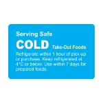 Cold Prep Label - 38mm x 60mm Permanent Printed Blue Reverse Block - Roll 500